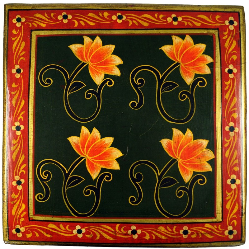 Guru-Shop Painted Small Table, Mini Table, Flower Bench - Water