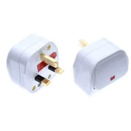 Vogueing Tool 2 x 13A UK Mains Plug Switched Mains Plug 3 Pin with Large Swtch Neon Indicator Light for Connecting Device Cables