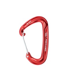 Carabiner Specialty Store Kobe Kiraru 22 kN UIAA Standard CE, EN Certified, Breaking Strength, Approx. 450.3 lbs (2,200 kg), Domestic Tested, Aluminum Material, Weight: 1.2 oz (35 g), Wire Gate, 1 Pack (Red)