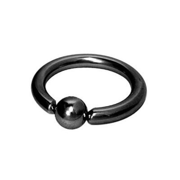 BodyJewelryOnline Black Titanium Captive Bead Ring - 10 Gauge