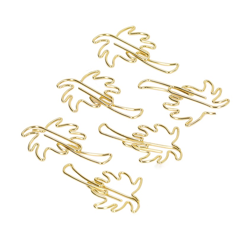 50 Pcs Paper Clips Portable Mini Cute Golden Coconut Tree