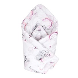 Babylux Swaddling Blanket Baby Squirrel 75 x 75 cm Baby Newborn First Equipment (125th Elephant Pink)