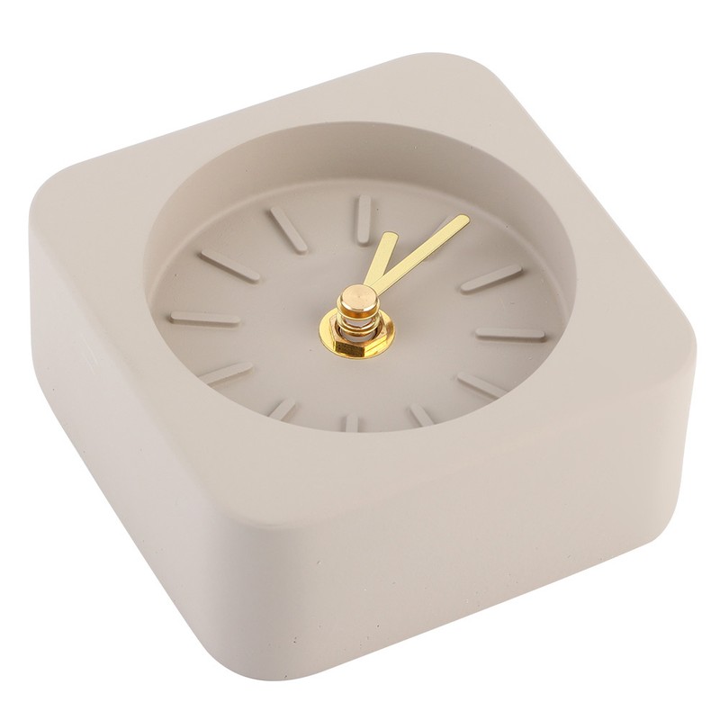 GEEKCOOK Simple Square Cement Desk Clock for Office Home Living