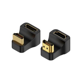 HDMI U Adapter 180 Degree Angled HDMI to HDMI Adapter [Set of 2] U Shape HDMI Male to HDMI Female Adapter Up/Down HDMI Extension Adapter Gold Plated 48Gbps HDMI 2.1 Adapter Support 8K@60Hz 4K@120Hz TV
