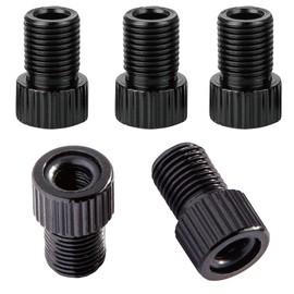 VANSIHO Aluminum Presta to Schrader Converter Car Valve Adapter Bicycle Bike Tube Pump Air Compressor Tools 5pcs (Black)