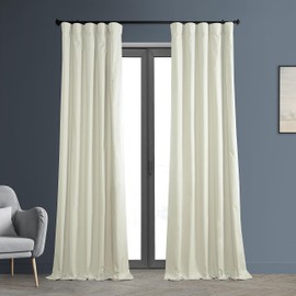 HPD Half Price Drapes Cotton True Blackout Curtains 96 inches long Solid Thermal Insulated Window Treatment Curtain 50 X 96 (1 Panel), PRCT-BO01B-96, Fresh Popcorn