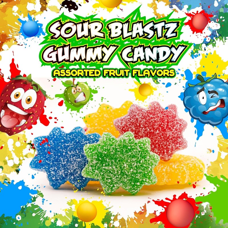 SourZap Sour Blastz Gummy Candy | 8-Ounce Pack | Assorted