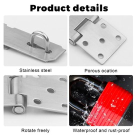 Stainless Steel Deadbolt Lock with Padlock & Screws, Cellar Lock Security Device for Garden Gate Locking, Non-Deformable Door Lock for Wooden Door, Shed