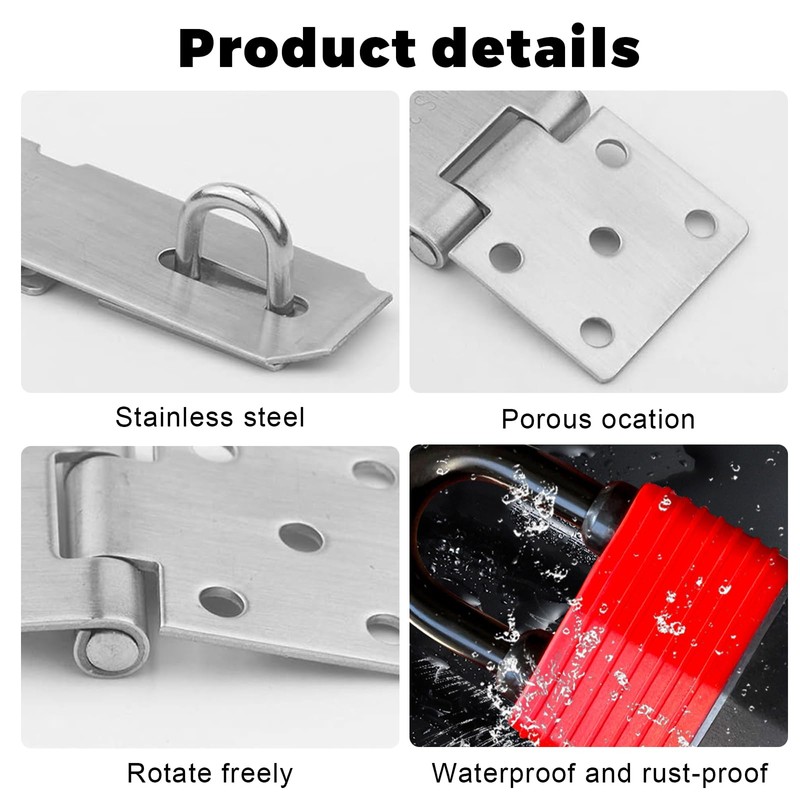 Stainless Steel Deadbolt Lock with Padlock & Screws, Cellar Lock