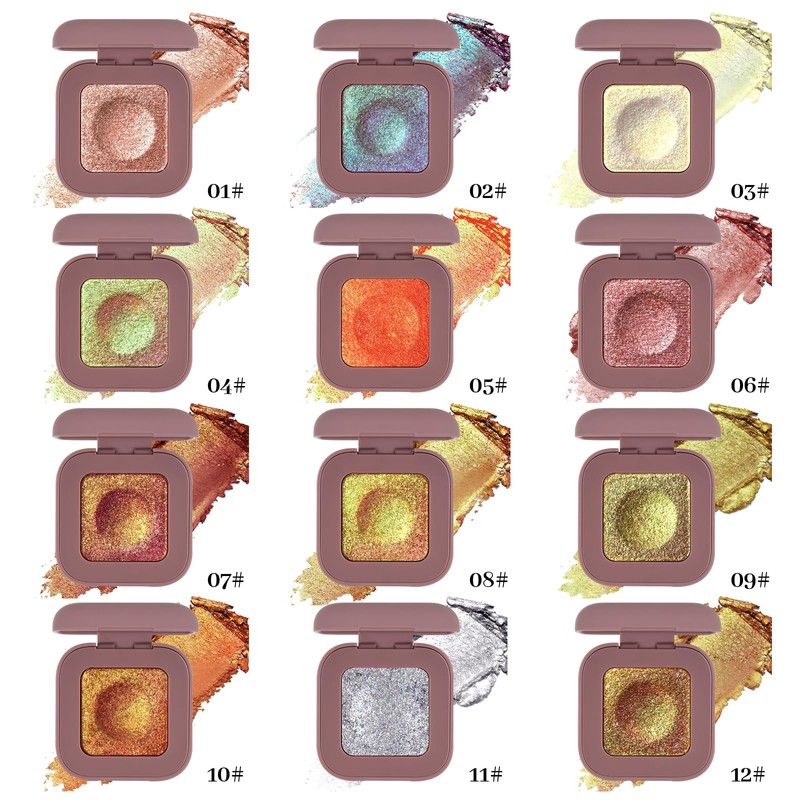 PASNOWFU Green Gold Glitter Chameleon Eyeshadow, Multi-Chrome Color Shift Eye