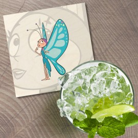 Unbranded Maya The Bee Cartoon Beatrice 4'' X 4'' Square Wooden Coaster