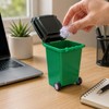 4-Pack Mini Wheelie Trash Bin Pen Holders for Office Desk