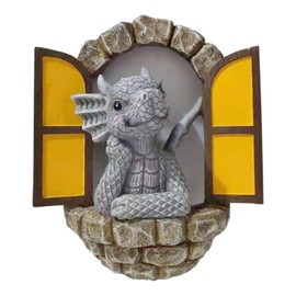 YWHWXB Garden Dragon Resin Sculpture,Lovely Courtyard Dragon Sculpture,Outdoor Dragon Ornaments,Outdoor Garden Dragon Decor Statue for Garden Courtyard Lawn Decoration (Look Out The Window)