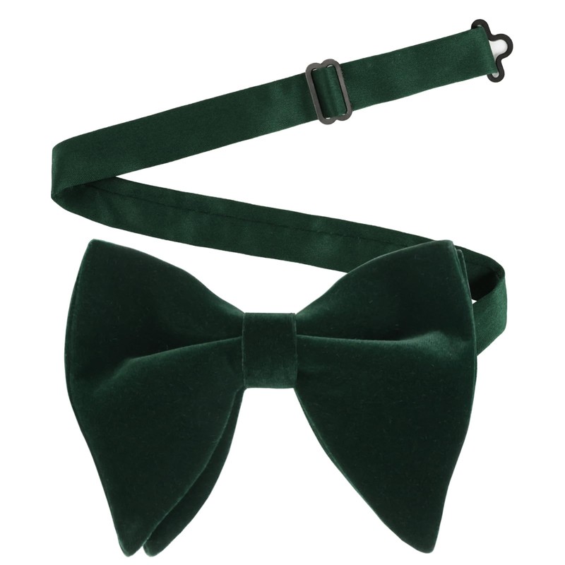 Alizeal Mens Pre-Tied Velvet Oversized Bow Tie, Hanky and Cufflinks