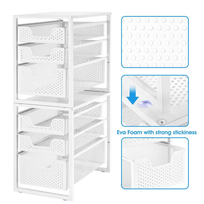 Simple Trending 3-Tier Under Sink Cabinet Organizer with Sliding Storage