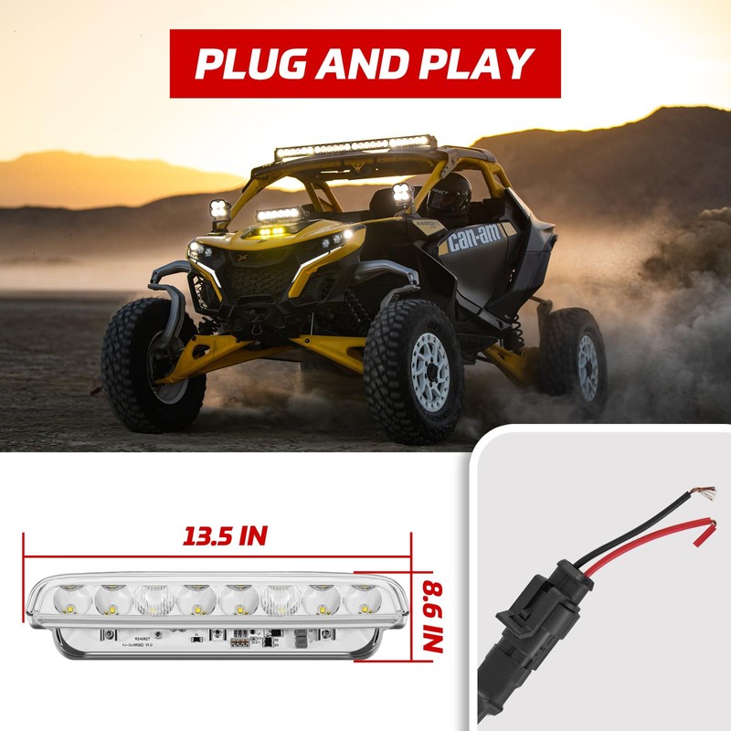 XUTVOTOR Front Hood Scoop Spotlight for 2024 Can-Am Maverick R,