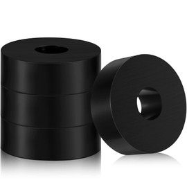 Fabbay Multi Purpose Rubber Spacer 1 Inch OD x 3/8 Inch ID x 1/2 Inch Thickness Black Round Rubber Washers Anti Vibration Rubber Bushings Spacers Washers for Home and Car Accessories(4 Pcs)