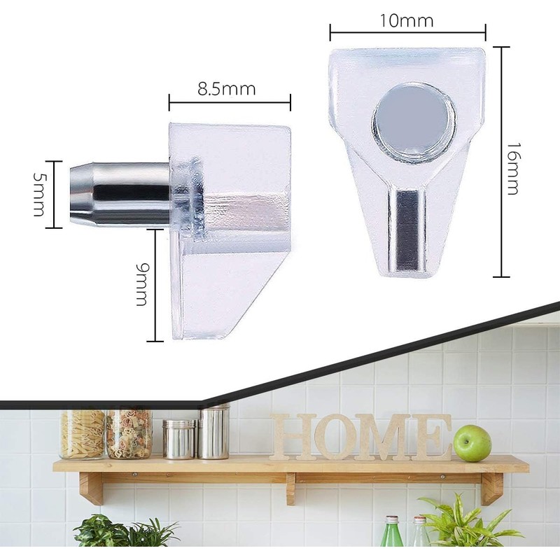 50Pcs Shelf Support Peg, Support Cabinet Shelf Pins, Clear Plastic
