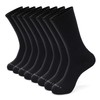 MONFOOT Men's/Women's 8 Pairs Athletic Cushion Crew Socks, Black Large