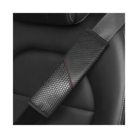 FALVFUN Car Seat Belt Pad Cover, 2PCS Soft Safety Seatbelt Shoulder Strap Protector, Breathable Comfortable Harness Pad for Auto Interior Accessories, Universal for SUV RV Truck (Black)