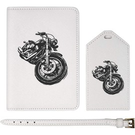 Azeeda 'Sketchy Motorbike' Passport Cover & Luggage Tag Travel Set (PA00027017)