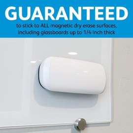 Super Strong Magnetic Dry Erase Eraser with Felt Bottom Surface for White Boards and Glass Boards by Glassboard Studio, Perfect for Classroom, Office, and Home (Set of 2)