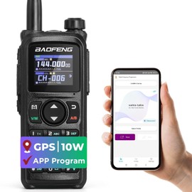 BAOFENG UV-28 PLUS Ham Radio Handheld with GPS & APP Programming, 10W Long Range Walkie Talkie Dual Band Two Way Radio, FM AM AIR NOAA Receiver with Frequency Copy, 1000CHs, 2200mAh Battery USB-C Port