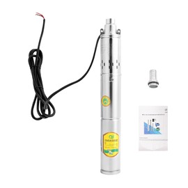 370W 24V DC Solar Submersible Deep Well Pump, 8.8GPM Flow, 213FT Head, Solar Auto Circulating System, 1'' Stainless Steel Water Pump for Irrigation, Home, Industrial, 10FT Copper Power Cord