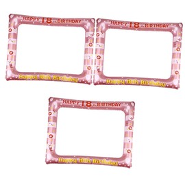 Gadpiparty 3 Pcs PVC Photo Booth Frame for Birthday Inflatable Photo Prop Party Decorations 18th Birthday Supplies