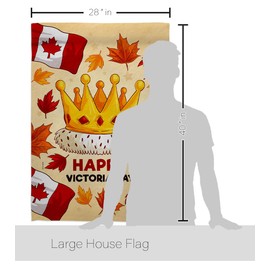 Angeleno Heritage Happy Victoria Day House Flag Dowel Set Canada Provinces Canadian Territories Region Country Particular Area Decoration Banner Small Garden Yard Gift Double-Sided, Made in USA