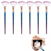 PAVIKE Fan-shaped Makeup Brush, Nail Dust, Highlight Brush, 6 Pieces,