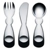 Alessi AM41S3 Alessini Children Cutlery Set, 18/10 Stainless Steel, Silver