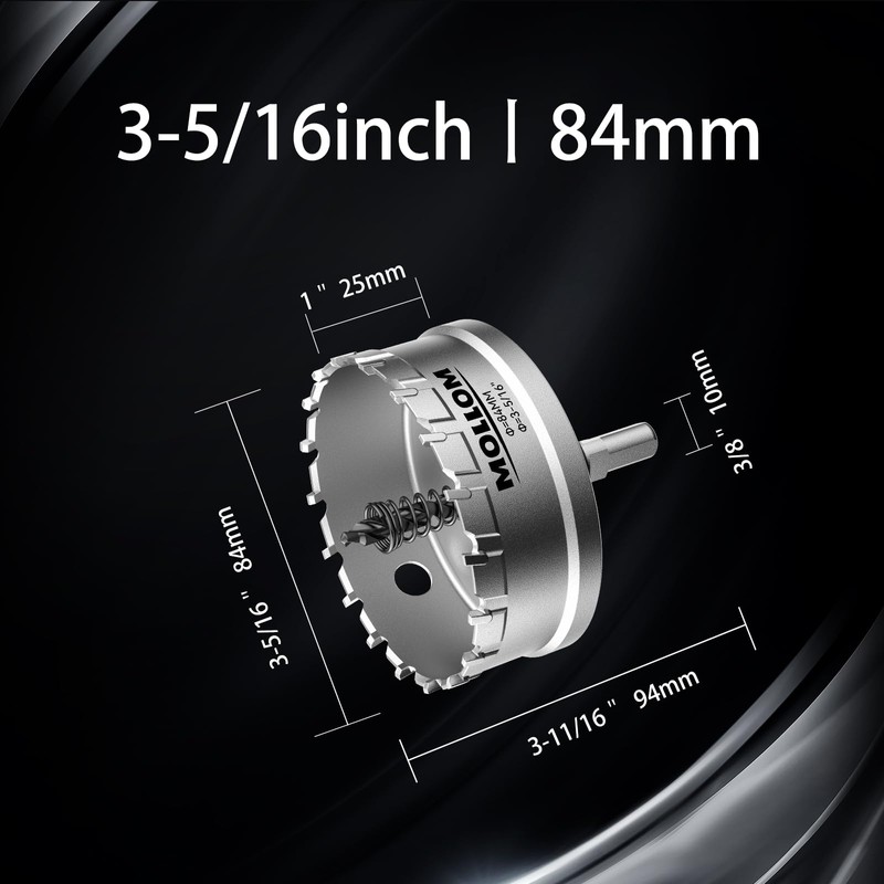 Mollom (3-5/16'' | 84mm) Heavy Duty Carbide Hole Saw with