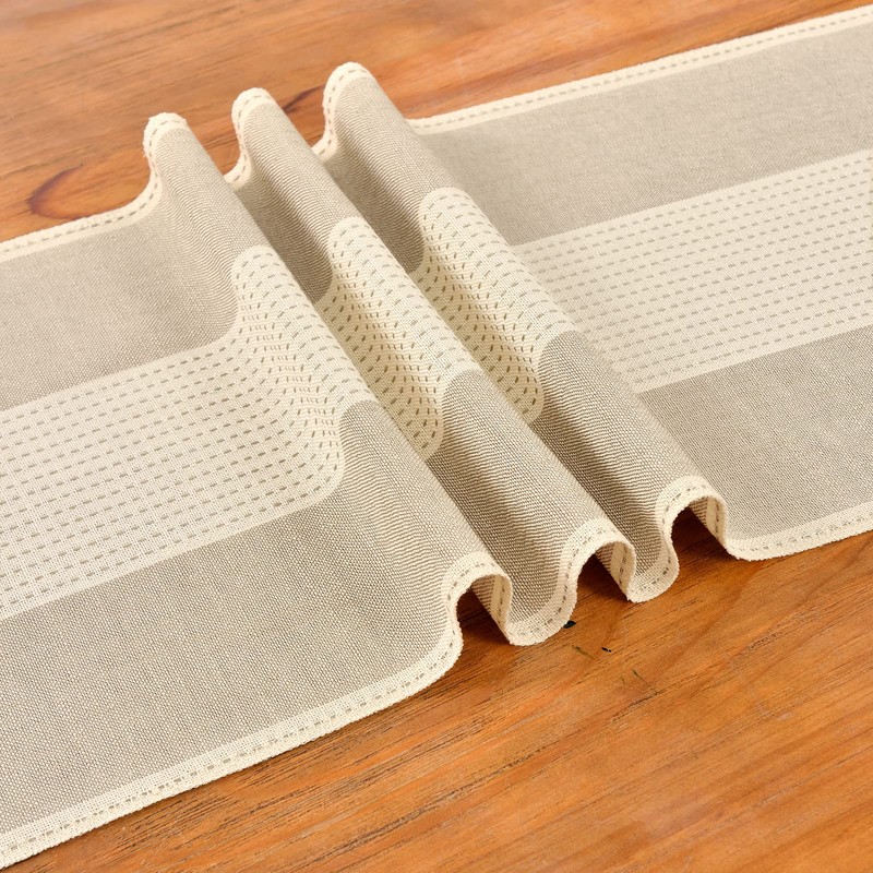 Wracra Cotton Linen Light Coffee Table Runner 90cm Long with