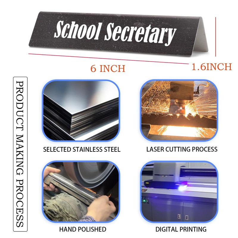 Funny Desk Novelty Nameplate for School Secretary, Never Forget The