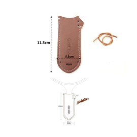 Tumecos Skillet Leather Steering Wheel Cover Skillet Steering Wheel Mitt Handle Holder Cowhide Brown