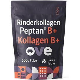 Collagen Powder B+ Bovine Collagen Peptan B - 100% Pure Collagen Hydrolysate Powder for Skin, Joints and Muscles, 500 g, Halal, Kosher, No GMO, 50 Doses