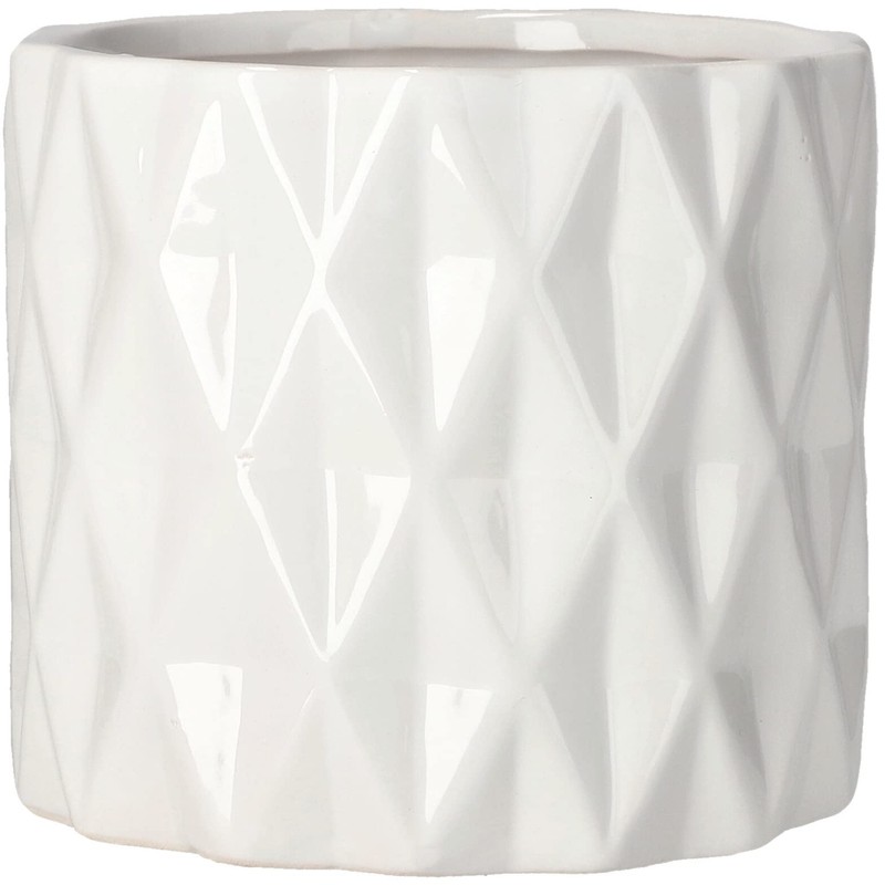 KOTARBAU® Ceramic Flower Pot Diameter 120 mm Planter Glazed White