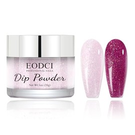 EODCI Color Changing Glitter Nail Dip Powder,1 Oz Pink to Rose Red Sun & U V Light Changing Color for Dip Nail Art French Manicure Nail Starter & Professional Home DIY Salon Use No Needed Lamp Curing