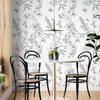 Amiya Black and White Floral Wallpaper Peel and Stick Modern