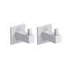 Kon-fort Home Square Bathroom White Towel Hook, 2 Pack Bathroom