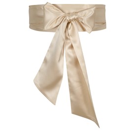 JasGood Women's Sash Dress Belt for Wedding Party Long Sash Bridal Belt for Special Occasions, 9-Light Yellow