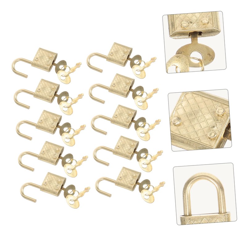 Operitacx 10Pcs Zinc Alloy Padlocks Rustproof Suitcase Locks for Travel