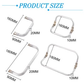 JEYORZY Pack of 2 Bag Frame Closure, Closure for Crochet Bag, Closure for Aluminium Handle Bag Frame, Bag Hanger Bag Closure for DIY Purse, Handbag, Bag Accessories