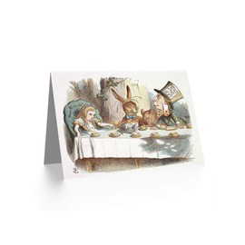 BOOK CARROL ALICE WONDERLAND TENNIEL MAD HATTER ART GREETINGS CARD
