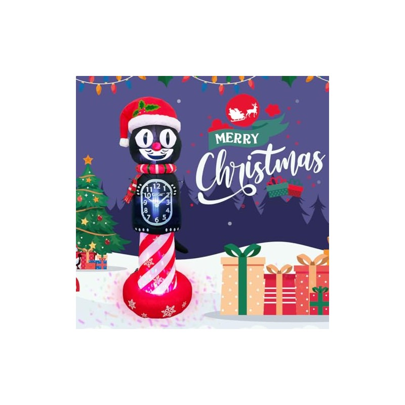 6-Foot Inflatable Kit-Cat Klock: with Animated Tail and Rotating Lights