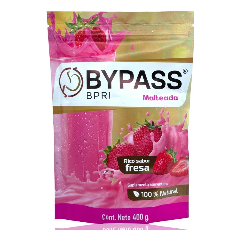Bypass Bpri Malteada Fresa + Duo Cápsulas Azul Dorado