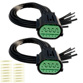 2 Pcs 14 Pin Headlight Connector Wiring Harness Pigtail Plug for 2018-2021 Kia Optima Forte Sorento Sportage Rio Hyundai Elantra Sonata Veloster Tucson Palisade Replaced OE# 114-10653 GL301-14021