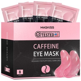 Maskiss Under Eye Patches (8 Pairs), Caffeine Eye Masks for Dark Circles Puffy Eyes Undereye Bags, Collagen Eye Patches for Wrinkles and Puffiness, Eye Skin Care Christmas Gift for Women & Men