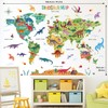 DECOWALL SG2-2312 Large Dinosaur World Map Kids Wall Stickers Educational